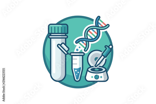 Laboratory Equipment and DNA Vector Illustration