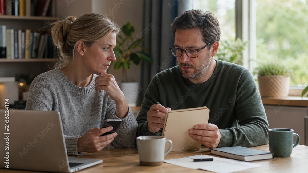 Fototapeta premium Couple Setting Up Password Manager