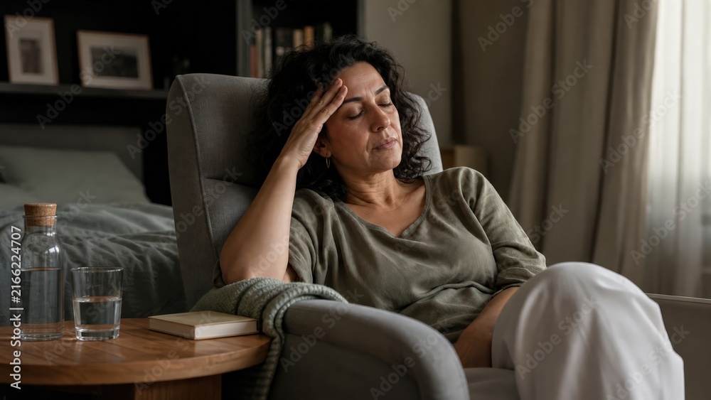 Obraz premium Woman Resting During Migraine Episode