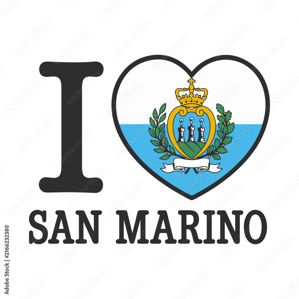 Fototapeta premium I Love San Marino Heart Travel Souvenir Vector Design