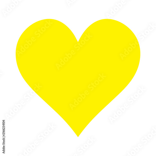 Yellow heart shape icon, symbolizing love, happiness, and care, stands out vibrantly against a clean transparent background, ready for.