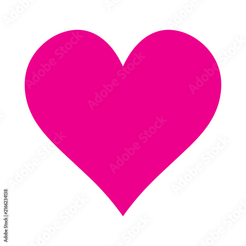 Bright pink heart shape isolated on a pure transparent background, symbolizing love and affection.