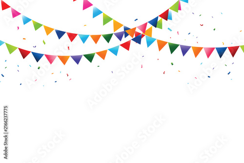 Celebration rainbow flag and confetti party 001