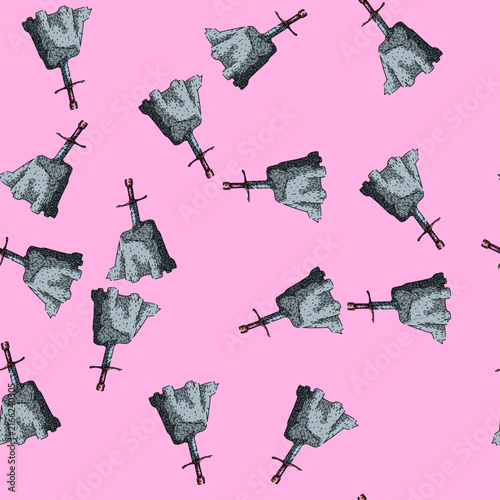 Bild auf Leinwand pattern myth sword stone hand drawn