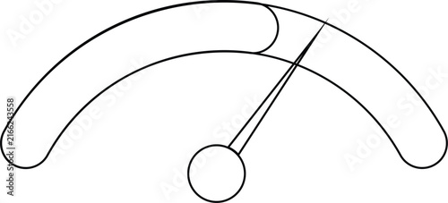 Speedometer gauge outline icon with editable stroke on transparent background