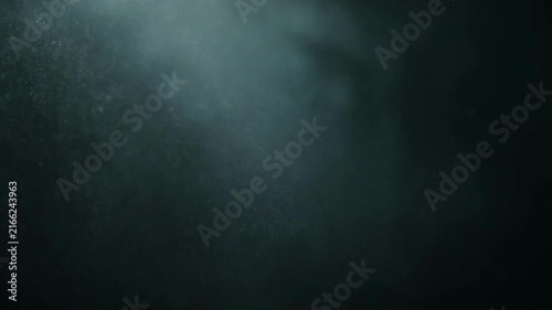 Close-up of fine particles or dust floating in dark air