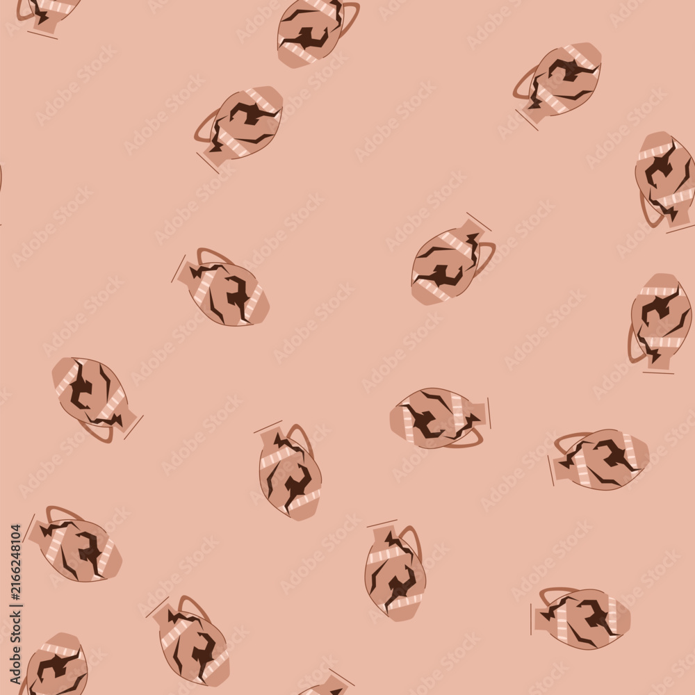 Fototapeta premium pattern vase broken antique pot cartoon. jar old, greek ceramic, vessel urn vase broken antique pot sign. seamless vector illustration