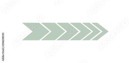 A sequence of light green arrows pointing to the right on a white background, indicating forward movement or progress