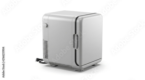 Compact white portable mini fridge for skincare and beverages.