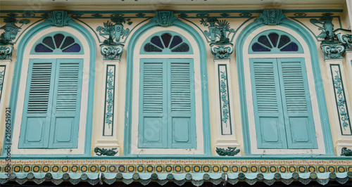 Old town architecture on Jonker Street, Malacca, Malaysia