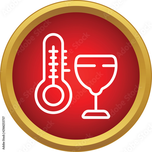 Wine thermometer icon indicating ideal serving temperature for beverage storage