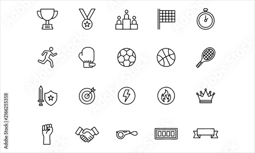 Foto Set outline icons related to competition