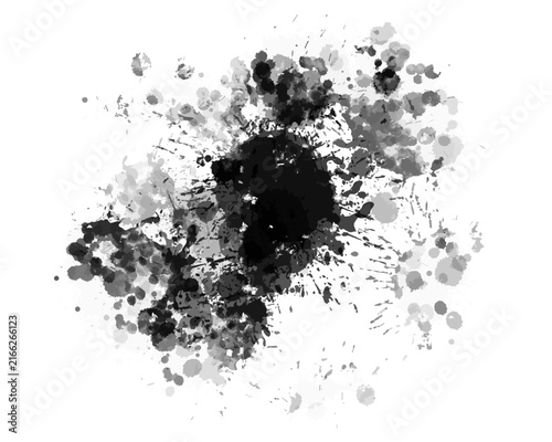 Ink splashes, splatter. Graphic element for design. Abstract, grunge texture, background