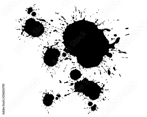 Ink splashes, splatter. Graphic element for design. Abstract, grunge texture, background