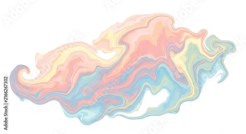 A pastel colored abstract art piece featuring swirling shapes and hues