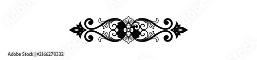 Ornate floral border divider graphic element