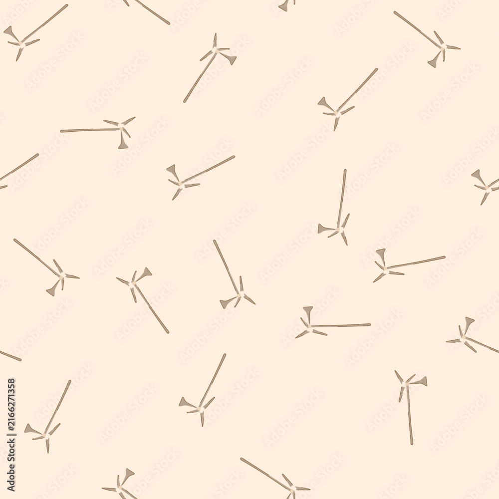 Fototapeta premium pattern residential wind turbine home use cartoon. off grid, offshore onshore, blade generator residential wind turbine home use sign. seamless vector illustration