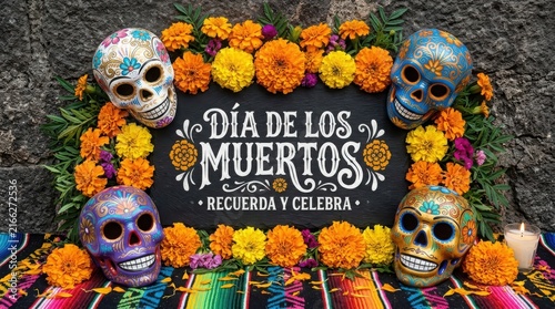 Vibrant Dia de los Muertos celebration ,Hispanic Heritage Celebration Month, Latino Ctivalultural Festival, Cinco de Mayo, Día de los Muertos, Carnaval, Inti Raymi