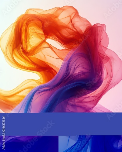 Colorful fabric swirls, abstract art, soft background, design element