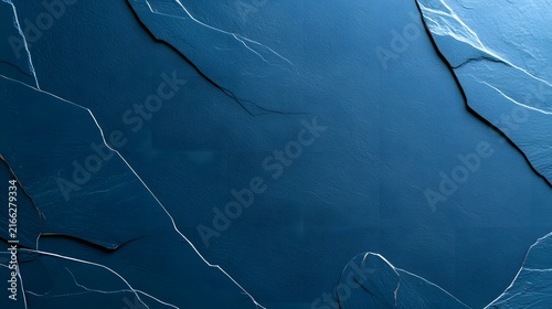 Blue Slate Stone Texture with Natural Fracture Lines and White Vein Cracks