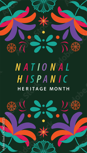 National Hispanic Heritage Month Floral Ornamental Illustration