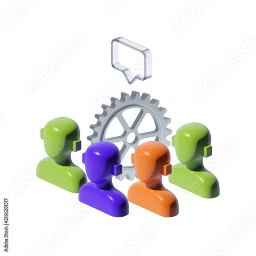 3D teamwork communication graphic