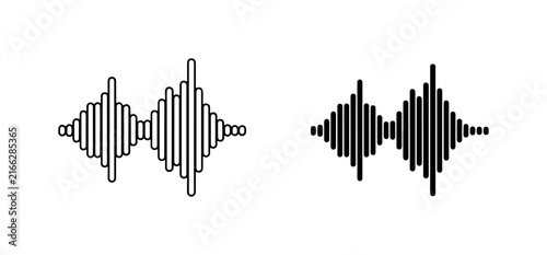 Bild auf Leinwand Sound Waveform Icons, Audio Signal Graphics, Voice Modulation Visuals, Music Equ