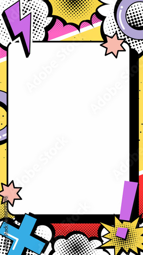 Obraz na płótnie Colorful Comic Book Style Frame Design.