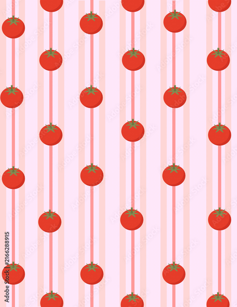 vector seamless pattern with Tomato