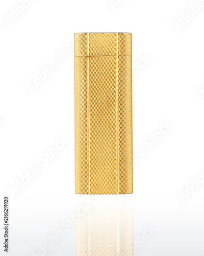 Fotografie Luxurious vintage lighter featuring a precious yellow gold plating with a textured diamond pattern
