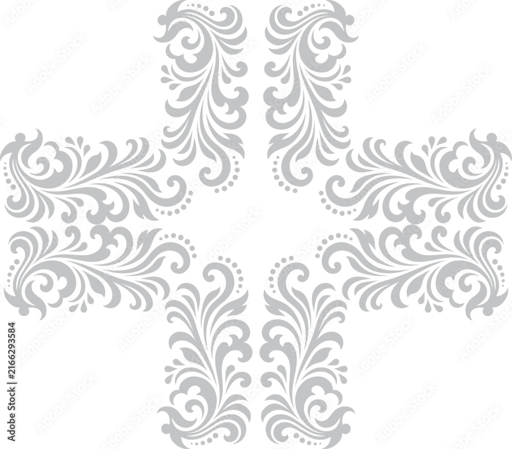 Fototapeta premium Elegant Floral Cross Design