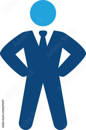 Business Confidence and Self Esteem Businessman Power Pose Icon