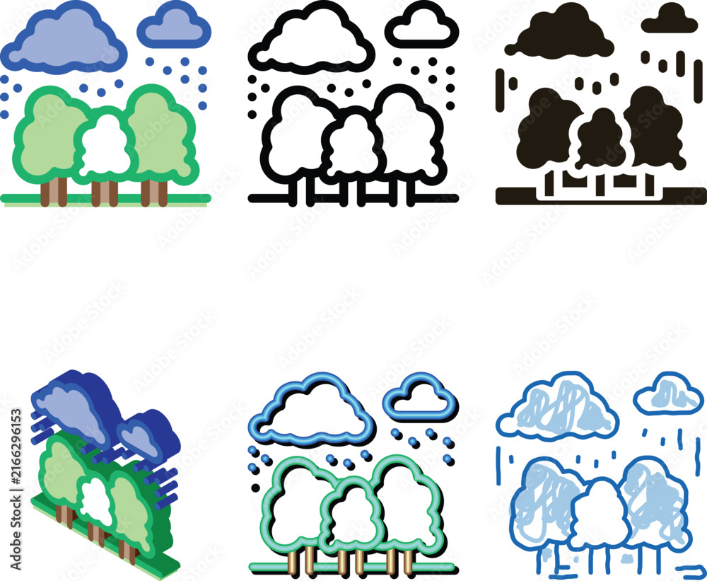 Naklejka premium tropical rain icon vector. tropical rain sign. isolated contour symbol styleset