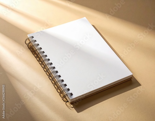 Blank Spiral Notebook Mockup with Natural Light