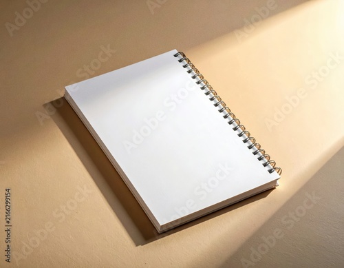 Blank Spiral Notebook Mockup with Natural Light