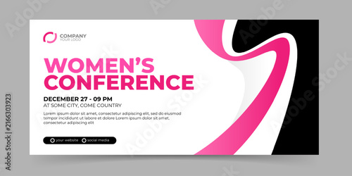 Women's conference banner design template