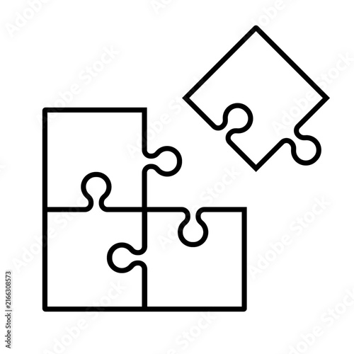 jigsaw puzzle outline with missing piece icon