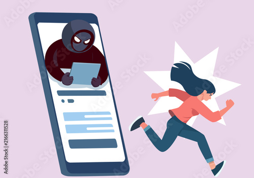Cybercrime Hacker and Online Security Threat Illustration