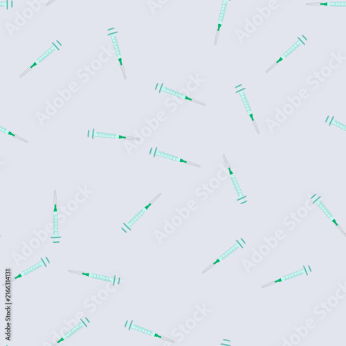 pattern medical syringe cartoon. needle inject, vaccine medicine, hospital injection medical syringe sign. seamless vector illustration