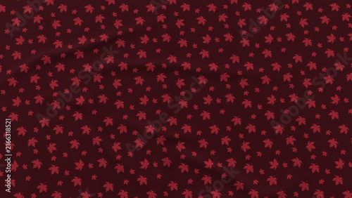 Burgundy fabric texture with folds and maple pattern for halloween theme background