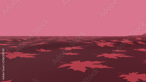 Burgundy fabric texture with folds and maple pattern for halloween theme background