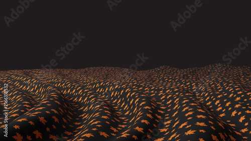 Classic halloween fabric texture with folds and maple pattern for halloween theme background