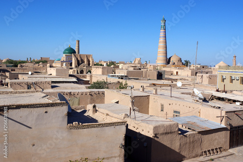 Vue depuis les Remparts de la ville de Khiva, Ouzbékistan 