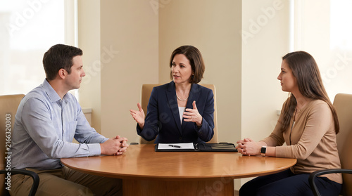 Three People in a Professional Office Consultation Meeting
