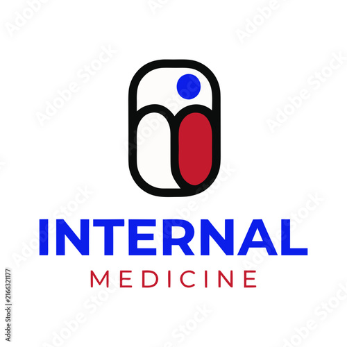 Minimalist internal medicine logo design featuring clean rounded abstract geometric shapes