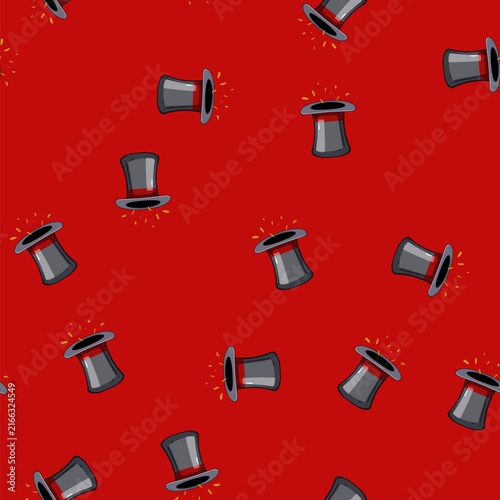 Bild auf Leinwand seamless pattern wand magician hat cartoon