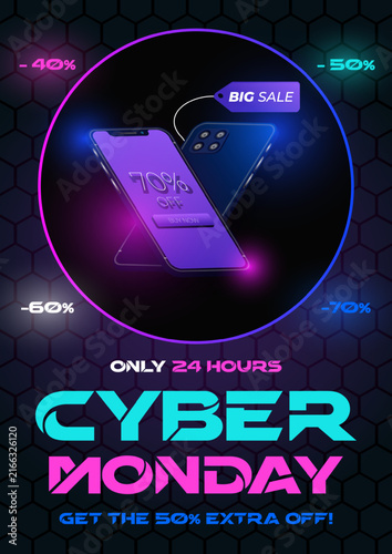 Cyber Monday Mobile Smartphone Sale Poster