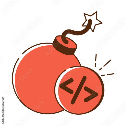 Принти на полотні A beautiful design icon of bomb coding