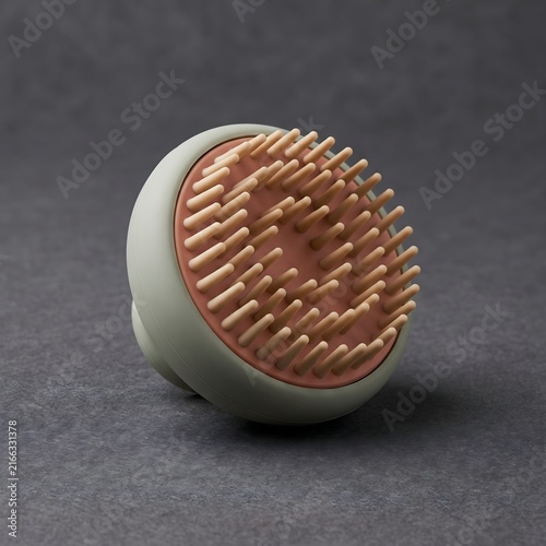 Silicone scalp massager, hair growth brush tool, green and pink head massager