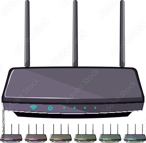 Quadro su tela network dsl modem cartoon